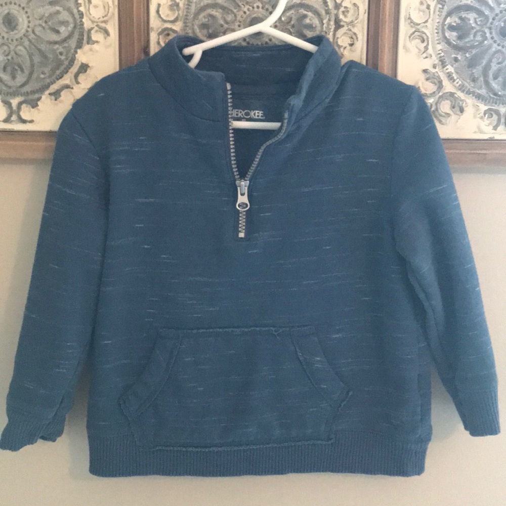 Little boys blue half-zip light sweatshirt